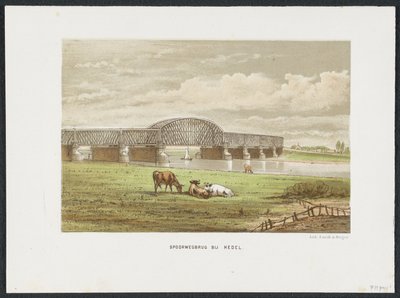 マース川に架かるヘデルゼ鉄道橋、1870 年 ヘデルの鉄道橋 (オブジェクトのタイトル) オランダの主要鉄道橋（シリーズタイトル） 作： Anonymous