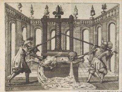 フランスの印刷機におけるオランダ、1672-1673 フランス Druck-Pers、オラント 1672 年と 1673 年に設定 / Presse Francoisse Mis en Hollande l