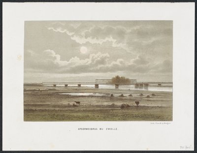 IJssel 鉄道橋 Zwolle、1864 年 ズヴォレ近くの鉄道橋 (オブジェクトのタイトル) オランダの主要鉄道橋（シリーズタイトル） 作： Anonymous