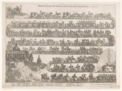 スウェーデンのクリスティーナ女王のローマへの入場 Ingresso Solenne in Roma della Maestra della Regina di Svezia ai 23 xbre 1655 (オブジェクトのタイトル) 作： Anonymous