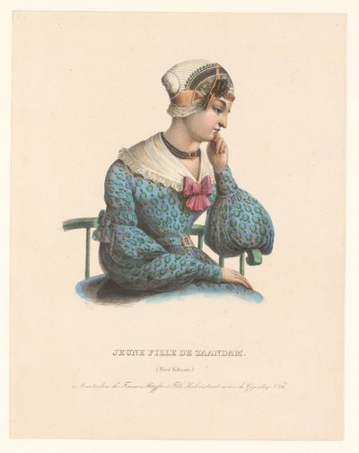 ザーンダムの伝統衣装を着た若い女性 Jeune fille de Zaandam (Nord Hollande) (オブジェクトのタイトル) 作： Anonymous