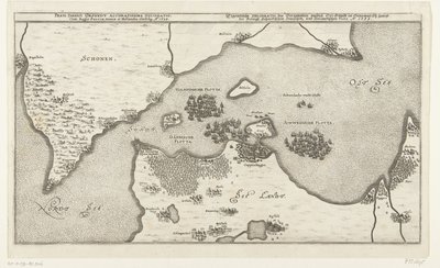 Kaart van de zeeslag tussen de Zweedse en Deense vloten in de Belt、1644 オースントのデンマーク海峡の最も正確な海図で、スウェーデン、デンマーク、オランダの王が分類されています。 あお。 1644 (オブジェクトのタイトル) Eigentliche Delineatio des Berumpten パス Or. ズント イン デ 作： Anonymous