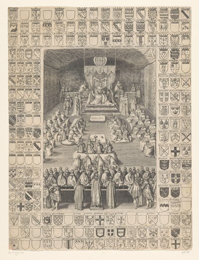 チャールズ 1 世が議会を開会、1628 年 作： Anonymous