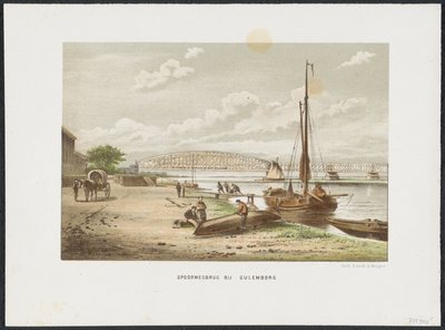 クレンボルグ近くのクイレンブルク鉄道橋、1868 年 クレンボルグの鉄道橋 (オブジェクトのタイトル) オランダの主要鉄道橋（シリーズタイトル） 作： Anonymous