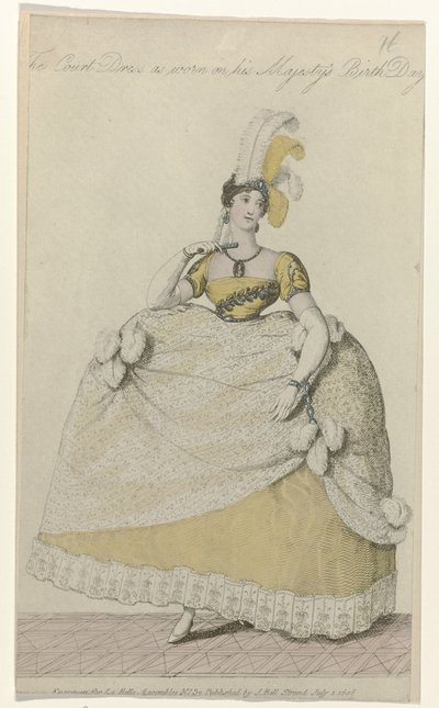 La Belle Assemblee、1808 年 7 月 1 日、No. 32: コート ドレス (...) 作： Anonymous