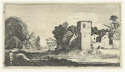 家の近くに四角い塔のある風景 Esaias van de Velde (連載タイトル) 後の風景 作： Anonymous