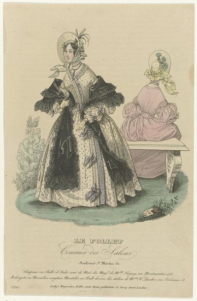 Le Follet、Courrier des Salons、カリフォルニア州。 1836年、第520号：麦わら帽子 (...) 作： Anonymous