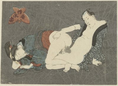 男性は後ろに座り、女性は前に座る 雷光と地上のクモ（シリーズタイトル） 作： Anonymous