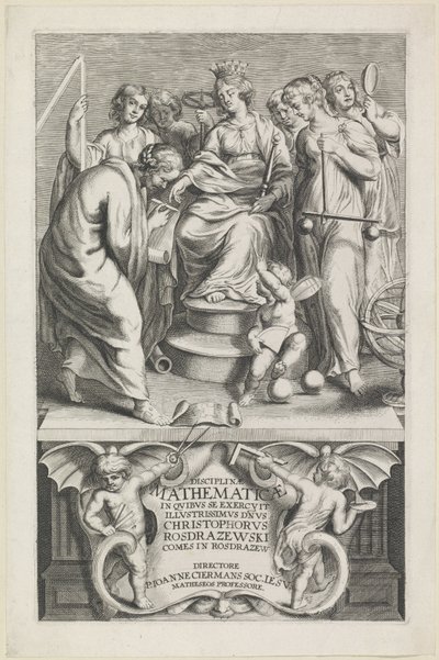 ヴァン・デ・ヴィスクンデの擬人化 タイトル: Christophorus Rosdrazewski, Mathematical Disciplines, [1640-1648] 作： Anonymous
