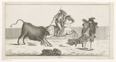 ピカドールは槍を雄牛に突き刺す Coleccion de las principales suertes de una corrida de toros (オブジェクトのシリーズ タイトル) 闘牛の最重要技集（連載タイトル） 作： Anonymous