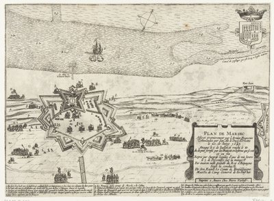 マルダイク砦の地図、1645 年 マルディックを計画する (オブジェクトのタイトル) 作： Anonymous