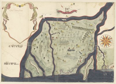 インドのコロマンデル海岸にあるダイまたはダイ ウィジ島の地図 作： Anonymous