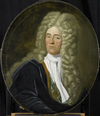 1692 年に選出されたオランダ東インド会社のロッテルダム商工会議所のディレクター、ウィレム ファン ホーゲンドルプの肖像 作： Anonymous