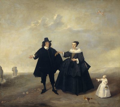 ベレスティン家の一員である子供を持つ夫婦の肖像 作： Anonymous