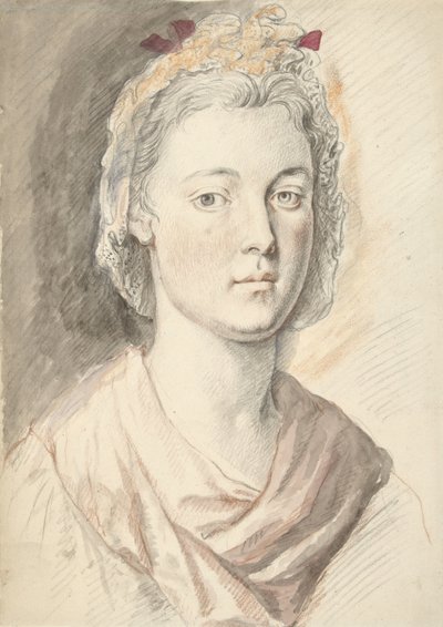 若い女性の肖像画 作： Anonymous
