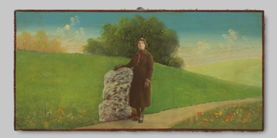 描かれた風景の中の未知の女性の肖像 作： Anonymous