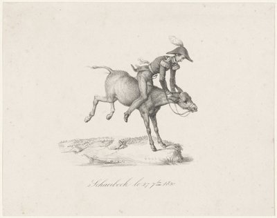 ロバに乗ったフレデリック王子、1830年 Schaerbeck le 27 7bre 1830 (オブジェクトのタイトル) 作： Anonymous