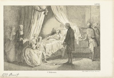 死の床に立つアンナ王女、1759 年 作： Anonymous