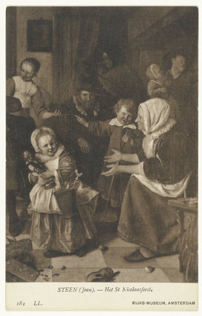 Jan SteenによるSint-Nicolaasfeestの絵画の複製 聖ニコラスの饗宴 (オブジェクトのタイトル) アムステルダム国立美術館（シリーズタイトル） 作： Anonymous