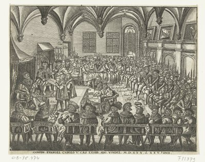 アウグスブルクの国会、1530 年 告白する。 福音。 カロロ V. カエス。 示す。 8月 ビンデル。 M.D.XXX。 d. XXV。 ジュニア (オブジェクトのタイトル) 作： Anonymous