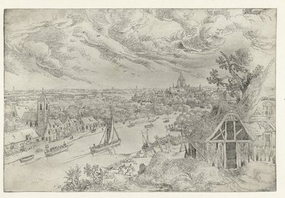はしけと網漁師のいる川の風景 七景（連載タイトル） 作： Anonymous