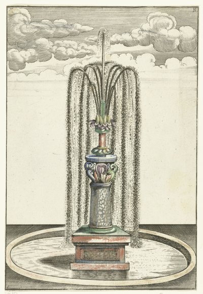 短い柱の丸い洗面器 Architectura Curiosa Nova (シリーズタイトル) 作： Anonymous