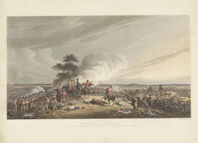 スラグ・ビジ・ウォータールー、1815年 ウォータールーの戦いのモン・サン・ジャンからの眺め、1815年6月18日の夕方7時頃にフランス軍に行われた壮大な突撃の開始時（オブジェクトのタイトル） 作： Anonymous