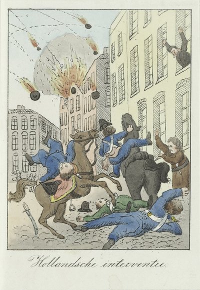 オランダの介入に関する漫画、1831 年 オランダ語の介入 (オブジェクトのタイトル) 作： Anonymous