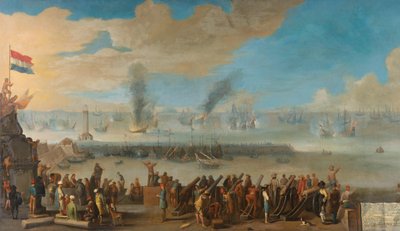 リヴォルノ近郊の戦い (1653 年 3 月 14 日) 作： Anonymous