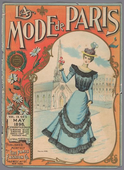 The Fashion Magazine as テンプレス ラ・モード・ド・パリ、1898 年 5 月、Vol. IX、No.5、図456 作： Anonymous