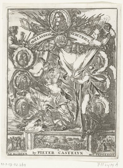 1673 年の Hollandsche Mercurius のタイトル ページ (オブジェクトのタイトル) 作： Anonymous