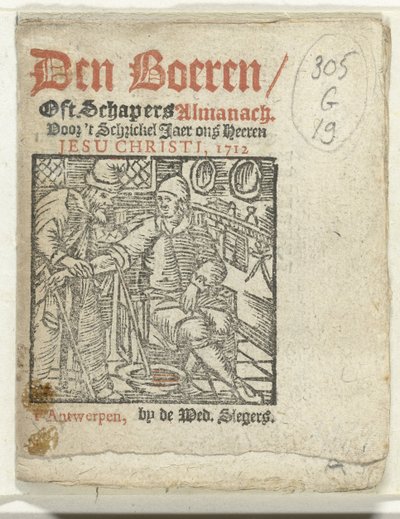 タイトルページ: Den Boeren / Oft Schapers Almanach Voor 