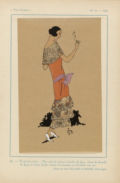 非常にパリジャン、1923年、No 10: 16.-ノンシャランス。 - ベルベットのドレス... 作： Anonymous