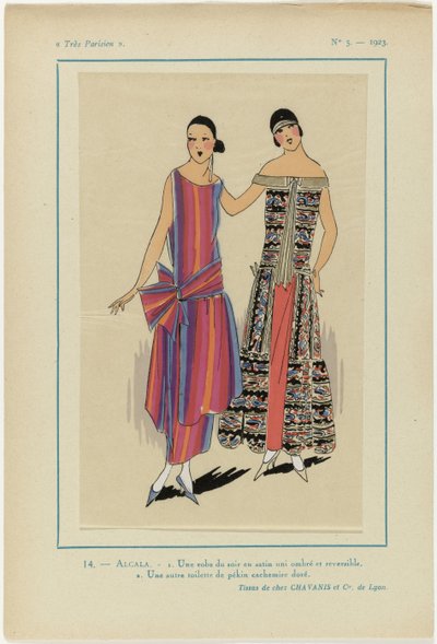非常にパリジャン、1923年、No 5: 14.- ALCALA. - 1. イブニングドレス... 作： Anonymous