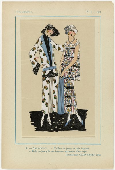 非常にパリジャン、1923年、No 5: 9.- SANS-SOUCI. 1.ジャージースーツ… 作： Anonymous