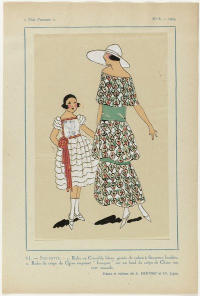 非常にパリジャン、1923年、No 6: 11.-SOEURETTE. - 1. 白いクリッセルディドレス... 作： Anonymous