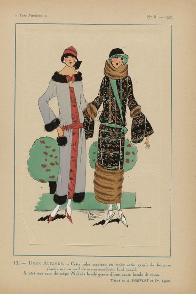 非常にパリジャン、1923年、No 8: 13.- SWEET AUTUMN. ――このコートドレス… 作： Anonymous
