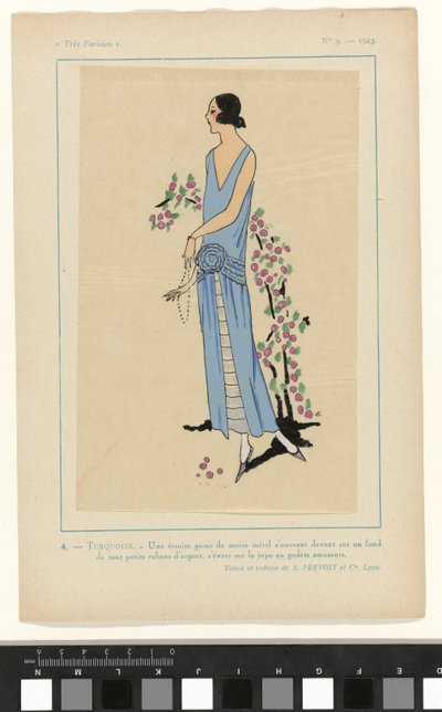 非常にパリジャン、1923 年、No 9: 4. - ターコイズ。 - モアレの細い鞘... 作： Anonymous