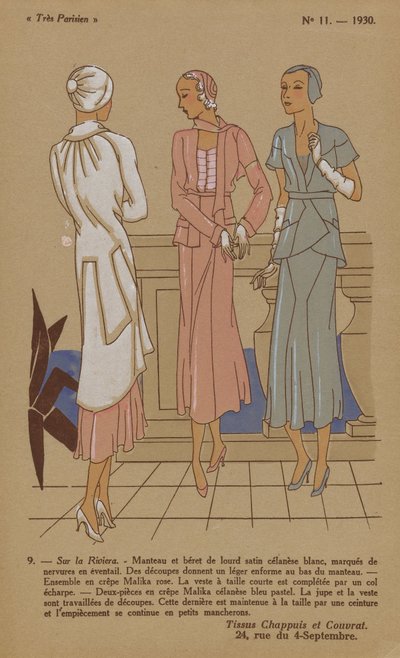 非常にパリジャン、1930年、No. 11: 9. - リビエラで... 作： Anonymous