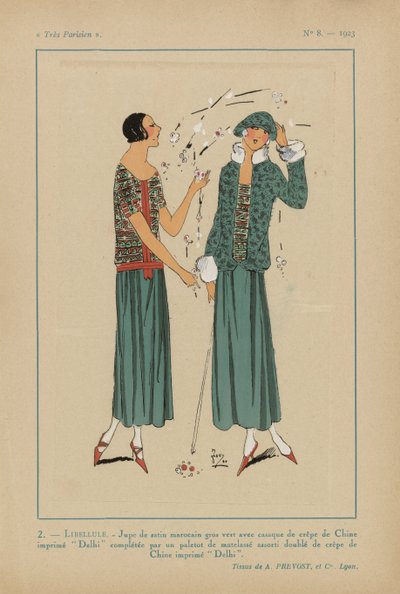 とてもパリジャン。 ファッション、シック、エレガンス 非常にパリジャン、1923、No 8: 2.- トンボ。 /モロッコサテンスカート... 作： Anonymous