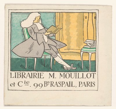 パリのM. Mouilot et cie書店の名刺 作： Anonymous