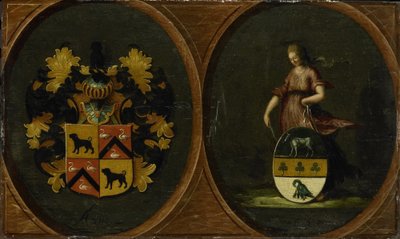 ピーター・コーテンとオルテンシア・デル・プラド夫妻の紋章付きの紋章、1625年 作： Anonymous