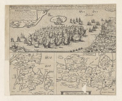 ゼースラッグ イン デ ソント、1658 年 Sündt でのオランダの訴訟の写真 / 10 月 29 日金曜日と 11 月 8 日の非常に血なまぐさい会議が続いた。 ……あお。 1658 (オブジェクトのタイトル) 作： Anonymous