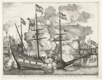Zeilschip、naar rechts; incht van Ferdinand te Gent、1635 年 (no. 38) 船よ、新しい波があなたを海へと運ぶだろう：しかし、あなたが導くことを恐れる者の支配下にあるものは何もない（オブジェクトのタイトル） 他の船員の勝利の船 作： Anonymous