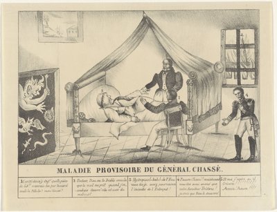 Ziekbed van generalaal Chassé、1830 シャッセ将軍の一時的な病気 (オブジェクトのタイトル) 作： Anonymous