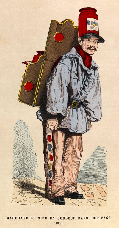 1850年、パリの摩擦のない彩色商人 - 個人蔵 作： Anonymous Anonymous