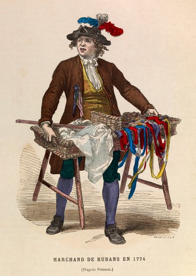 1774年のリボン・ディーラー／Ribbon Seller in 1774 - private collection 作： Anonymous Anonymous