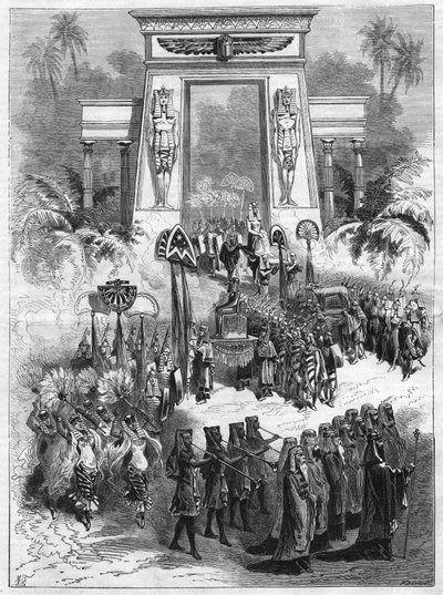 作品「アイーダ」の第2幕。ジュゼッペ・ヴェルディ（1813-1901）がパリのイタリア劇場で演じた4幕7画のグランドオペラ。"L
