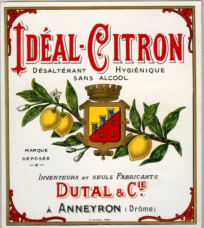 フランスのレモン飲料「ideal-lemon」の広告（クロモリソグラフィー 作： Anonymous Anonymous