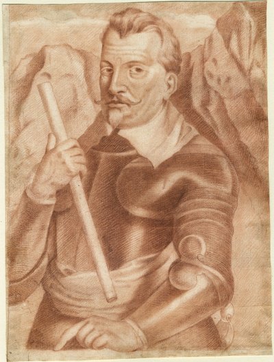 Albrecht von Wallenstein (ou Waldstein) (1583-1634) - Albrecht von Wallenstein (1583-1634) - 匿名 - 1630 - 紙に楽観的 - 28,2x21 - 個人蔵 作： Anonymous Anonymous